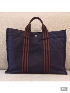 Hermes Blue Fourre Tout Holdall MM
